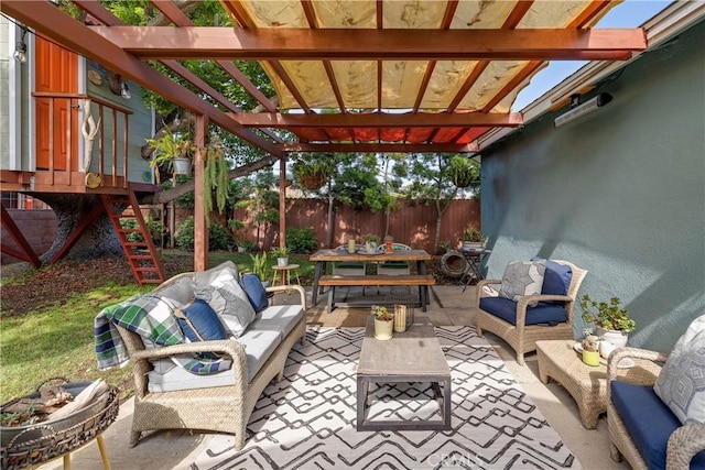 20108 Wayne Ave, Torrance, CA 90503 - fenced backyard featuring outdoor lounge area, a pergola, and a patio