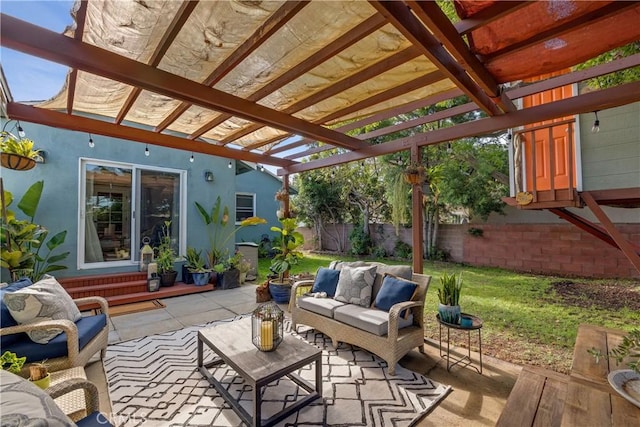 20108 Wayne Ave, Torrance, CA 90503 - view of patio with an outdoor hangout area and a pergola