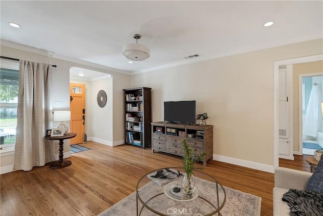 20108 Wayne Ave, Torrance, CA 90503 - living area with wood finished floors, ornamental molding, and recessed lighting