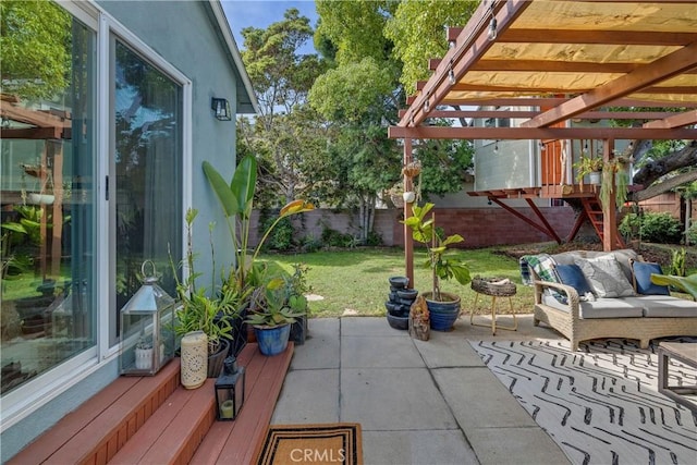 20108 Wayne Ave, Torrance, CA 90503 - fenced backyard featuring a pergola, a patio area, and an outdoor hangout area