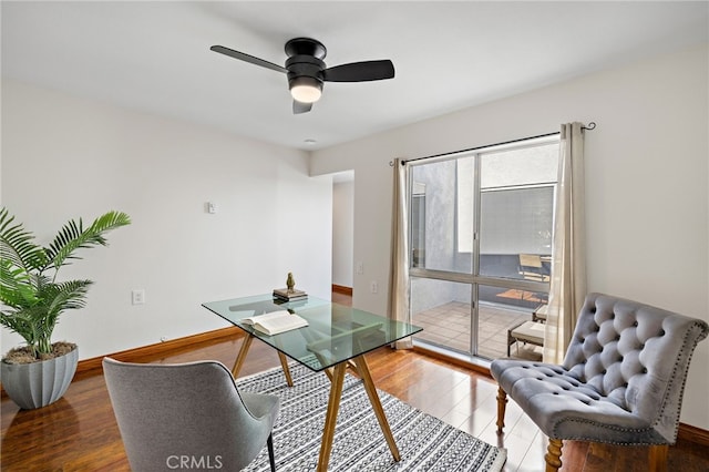 2133 Via Puerta Unit A, Laguna Woods, CA 92637 - office space featuring wood finished floors and ceiling fan