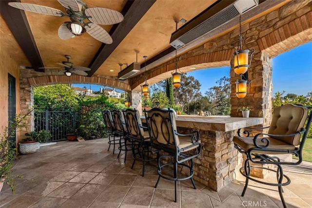 25492 Spotted Pony Ln, Laguna Hills, CA 92653 - view of patio / terrace featuring ceiling fan