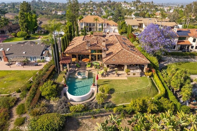 25492 Spotted Pony Ln, Laguna Hills, CA 92653 - aerial perspective of suburban area featuring a pool
