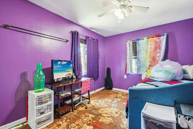 3443 Trophy Dr, La Mesa, CA 91941 - bedroom with carpet and a ceiling fan