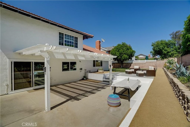 1276 Sao Paulo Ave, Placentia, CA 92870 - fenced backyard with an outdoor living space, a pergola, and a patio
