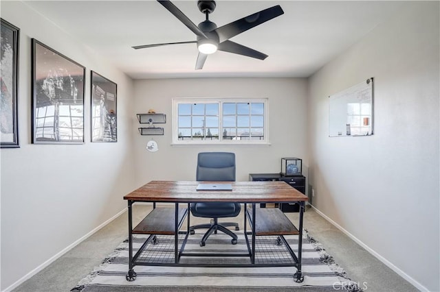 1276 Sao Paulo Ave, Placentia, CA 92870 - office area featuring light carpet and a ceiling fan