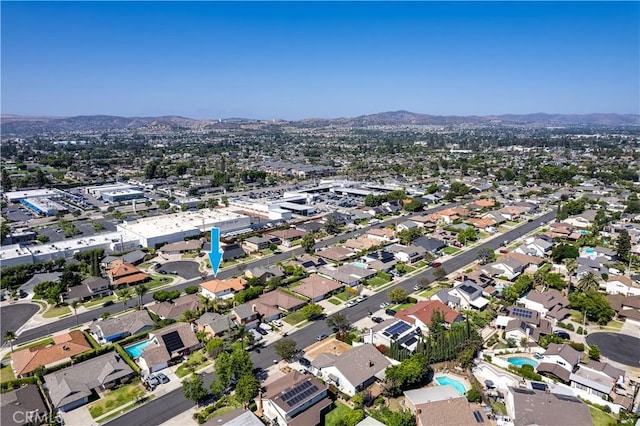 1276 Sao Paulo Ave, Placentia, CA 92870 - aerial view of property and surrounding area featuring a mountainous background and a pool