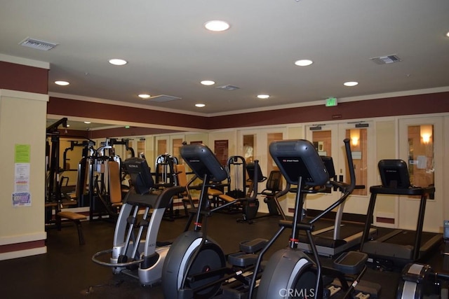 30505 Canyon Hills Rd Unit 1902, Lake Elsinore, CA 92532 - workout area featuring recessed lighting and ornamental molding