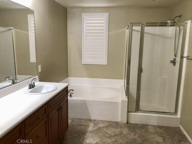 30505 Canyon Hills Rd Unit 1902, Lake Elsinore, CA 92532 - full bath featuring vanity, a stall shower, and a garden tub