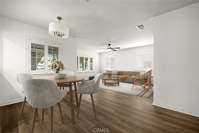 2871 Adriatic Ave, Long Beach, CA 90810 - dining room with wood finished floors and a ceiling fan