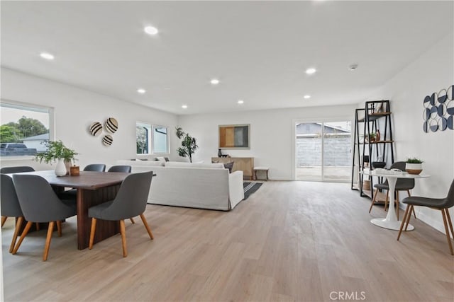 14867 Roxton Ave, Gardena, CA 90249 - dining space featuring light wood-type flooring and recessed lighting