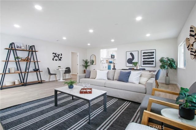 14867 Roxton Ave, Gardena, CA 90249 - living room featuring wood finished floors and recessed lighting