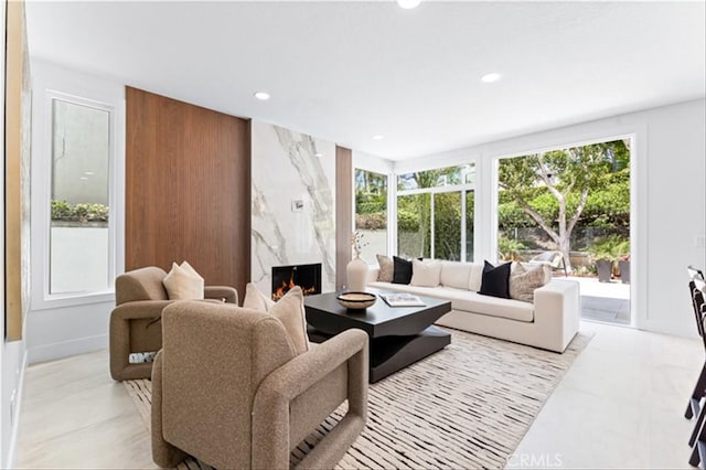 15 Glastonbury Pl, Laguna Niguel, CA 92677 - living area featuring recessed lighting and a fireplace