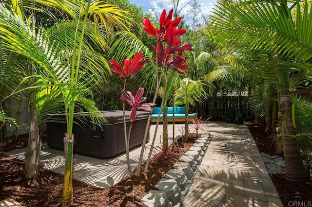 121 Cadmus St, Encinitas, CA 92024 - view of patio featuring a hot tub