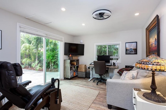 121 Cadmus St, Encinitas, CA 92024 - office space with light wood-style flooring and recessed lighting