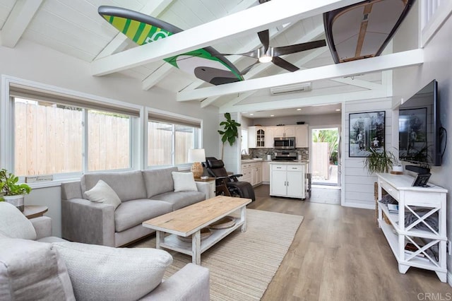 121 Cadmus St, Encinitas, CA 92024 - living room featuring ceiling fan and wood finished floors