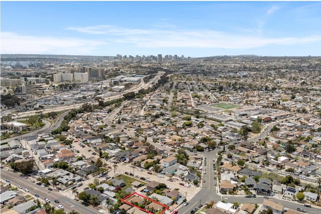 216466 S 40th St, San Diego, CA 92113 - aerial view of property and surrounding area with property boundaries highlighted and nearby urban area