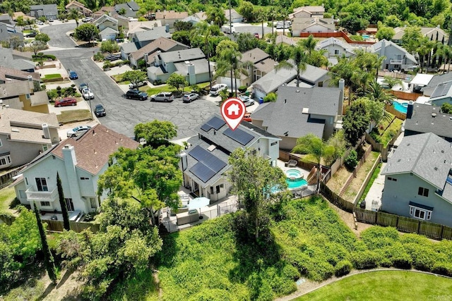1675 Bronco Way, Oceanside, CA 92057 - aerial view of residential area with a pool area