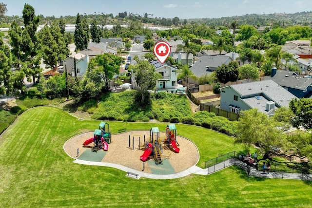 1675 Bronco Way, Oceanside, CA 92057 - aerial perspective of suburban area featuring a park