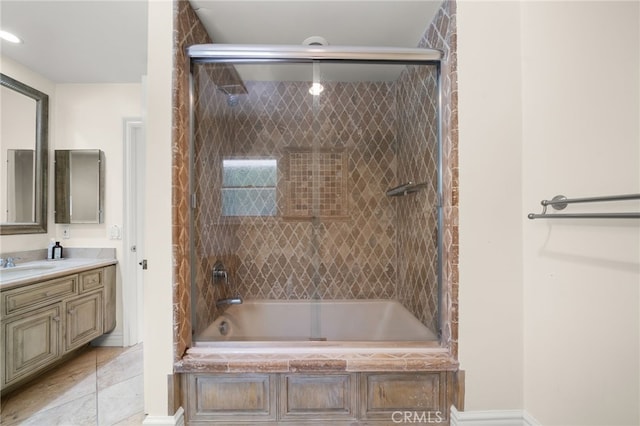 29603 Highpoint Rd, Rancho Palos Verdes, CA 90275 - full bath with vanity, enclosed tub / shower combo, and tile patterned floors