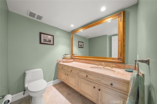 29603 Highpoint Rd, Rancho Palos Verdes, CA 90275 - bathroom with vanity, recessed lighting, and tile patterned floors