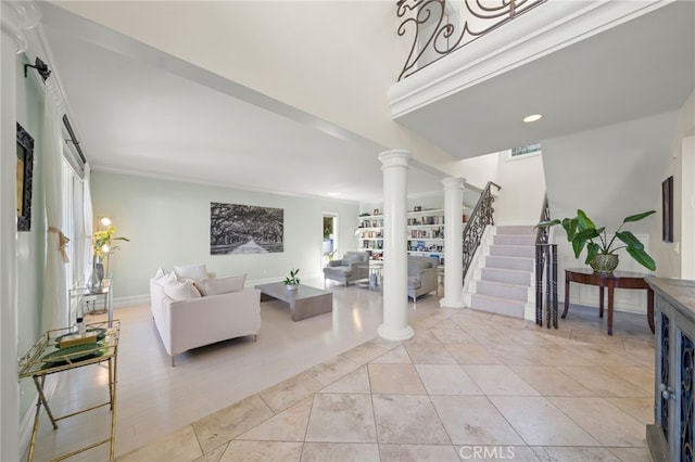 29603 Highpoint Rd, Rancho Palos Verdes, CA 90275 - living area with decorative columns