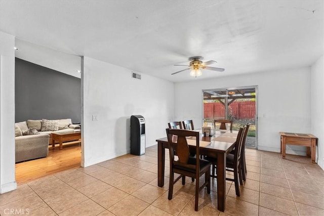 2271 Stanford St, San Bernardino, CA 92407 - dining space featuring light tile patterned floors and a ceiling fan