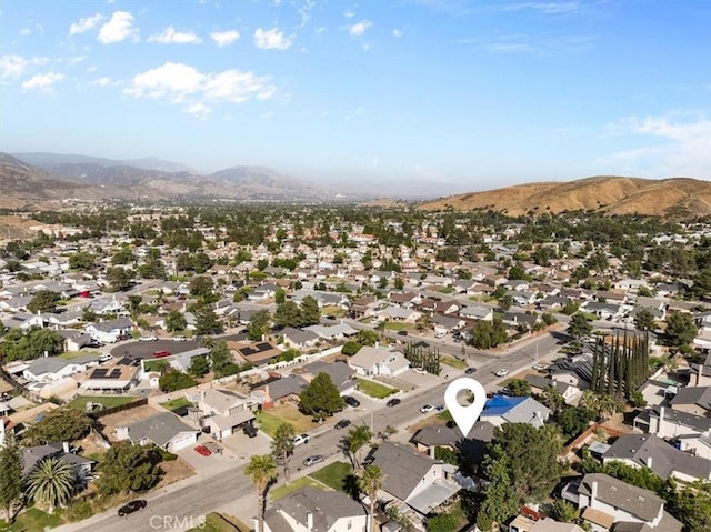 2271 Stanford St, San Bernardino, CA 92407 - aerial overview of property's location with a mountainous background and nearby suburban area