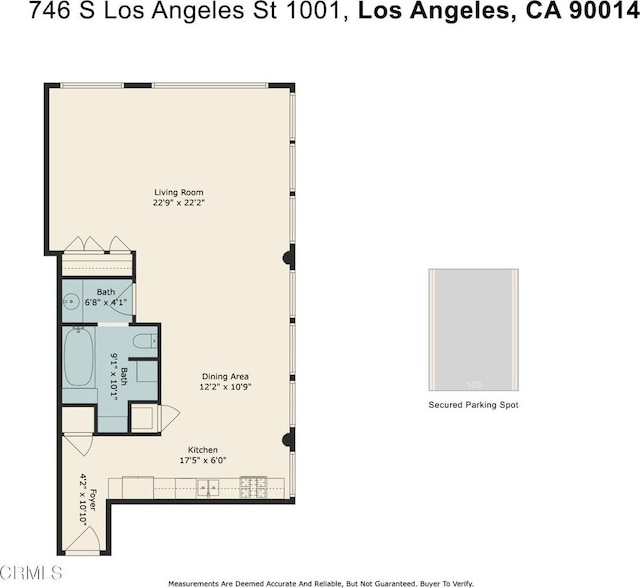 746 S Los Angeles St Unit 1001, Los Angeles, CA 90014 - view of property floor plan