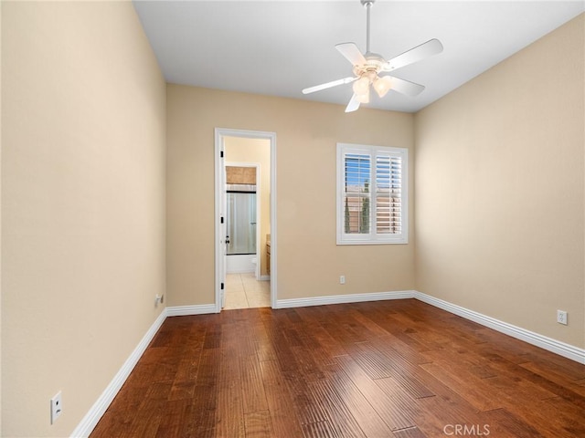 7219 Evening Star Rose Ct, Oak Hills, CA 92344 - spare room with wood finished floors and ceiling fan