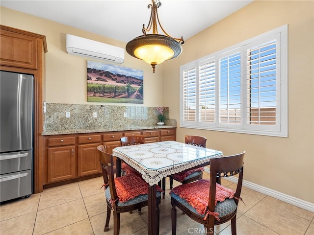 7219 Evening Star Rose Ct, Oak Hills, CA 92344 - dining room featuring a wall mounted air conditioner and light tile patterned floors