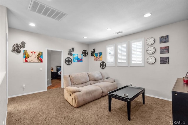 1341 Stanfill Rd, Palmdale, CA 93551 - carpeted living area with recessed lighting