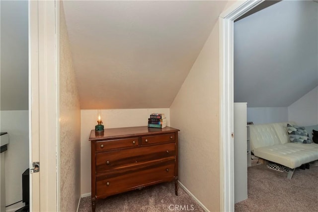 22989 Pine Ln, Crestline, CA 92325 - additional living space featuring carpet flooring and lofted ceiling