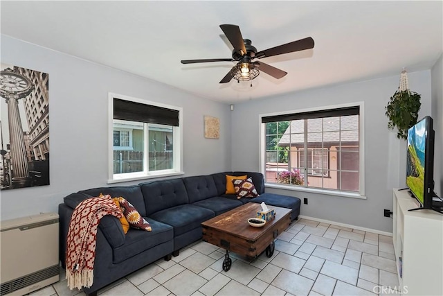 22989 Pine Ln, Crestline, CA 92325 - living area featuring ceiling fan