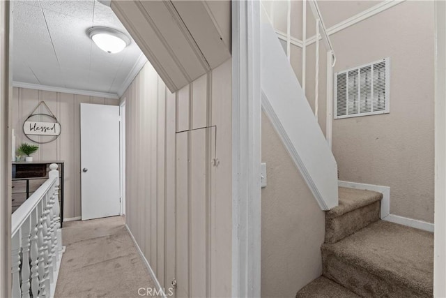 29289 Lake View Dr, Cedar Glen, CA 92321 - interior space with carpet and crown molding