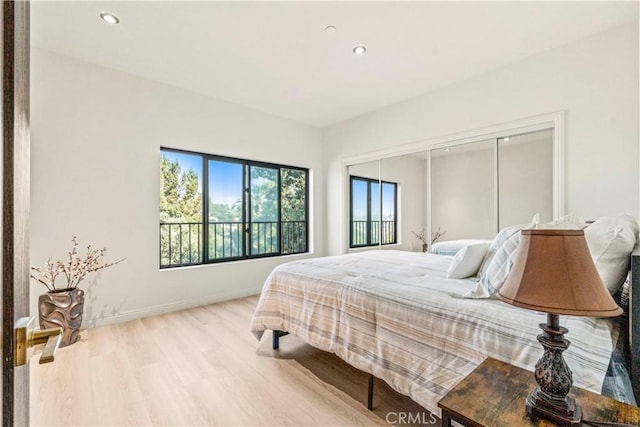 2315 Loma Vista Pl, Los Angeles, CA 90039 - bedroom featuring wood finished floors, recessed lighting, and a closet
