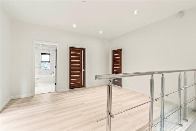 2315 Loma Vista Pl, Los Angeles, CA 90039 - corridor with light wood finished floors and recessed lighting