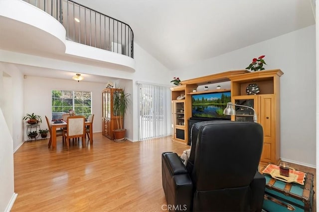 44938 Tehachapi, Temecula, CA 92592 - office area featuring light wood-type flooring and high vaulted ceiling