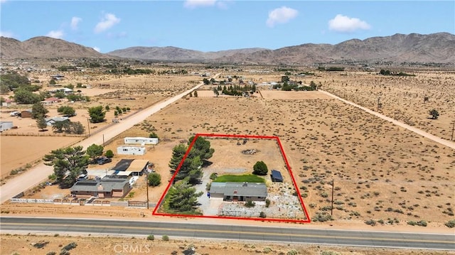 15761 Joshua Rd, Apple Valley, CA 92307 - overview of rural landscape with a desert landscape and property boundaries highlighted