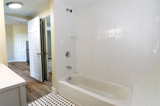 1703 Toberman St, Los Angeles, CA 90015 - full bath with vanity, wood finished floors, and tub / shower combination