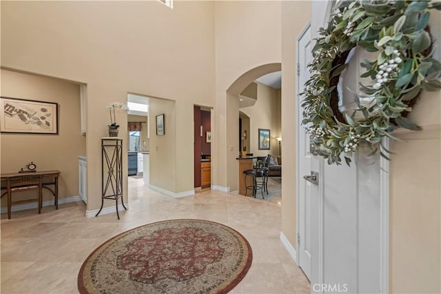 71 Via Barcaza, Coto De Caza, CA 92679 - foyer featuring arched walkways and a towering ceiling