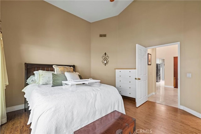 71 Via Barcaza, Coto De Caza, CA 92679 - bedroom with high vaulted ceiling and wood finished floors