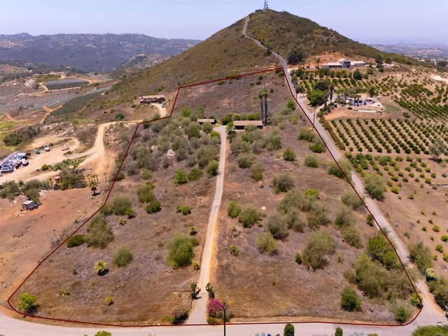 29556 Sierra Rojo Ln, Valley Center, CA 92082 - view of rural area with property boundaries highlighted and mountains