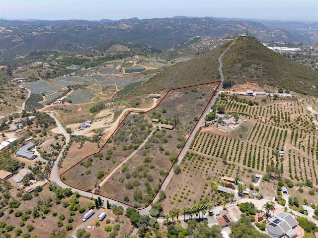 29556 Sierra Rojo Ln, Valley Center, CA 92082 - view of rural area featuring property parcel outlined and mountains