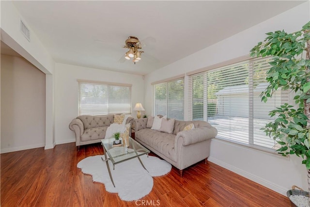 405 W Virginia Ave, Glendora, CA 91741 - living room featuring ceiling fan and wood finished floors