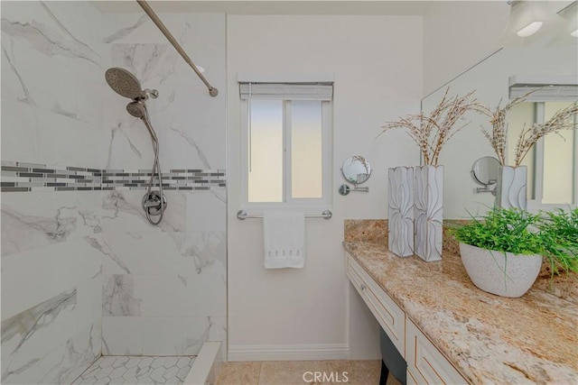 405 W Virginia Ave, Glendora, CA 91741 - bathroom featuring a marble finish shower and vanity