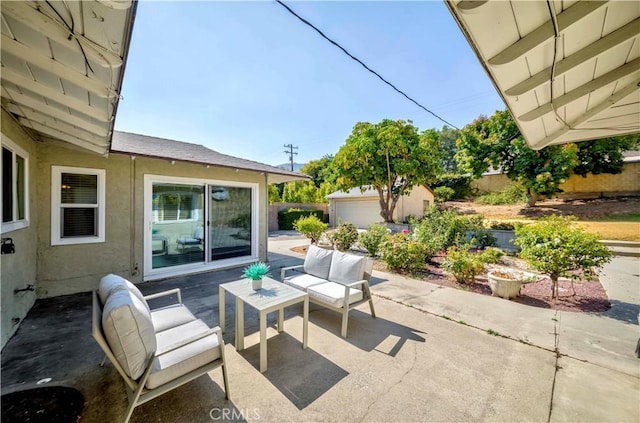 405 W Virginia Ave, Glendora, CA 91741 - view of patio with an outdoor living space and an outdoor structure