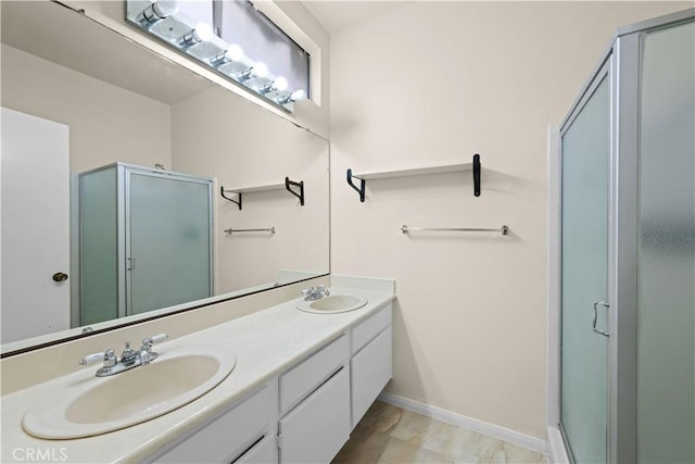 6741 Caro St, Paramount, CA 90723 - full bath featuring double vanity and a stall shower