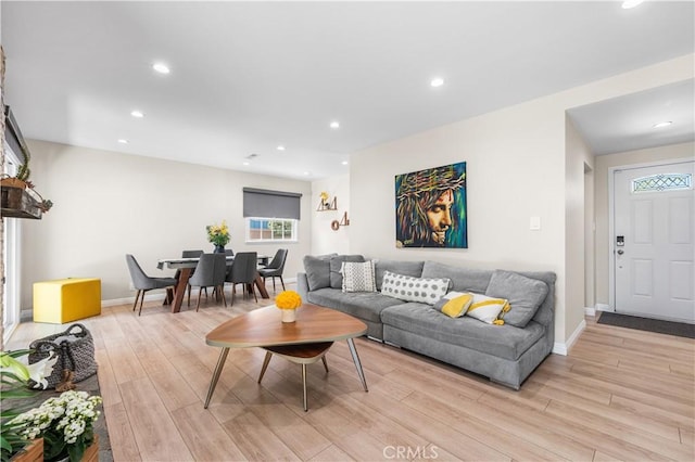 20322 Cantara St, Winnetka, CA 91306 - living room featuring recessed lighting and light wood-style floors