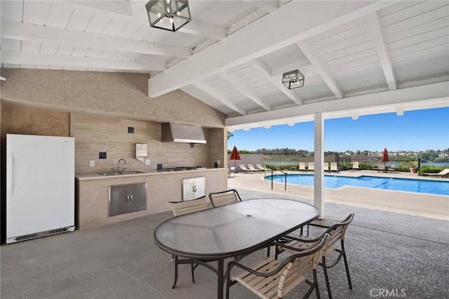 362 Vista Madera, Newport Beach, CA 92660 - view of patio featuring a sink and an outdoor kitchen